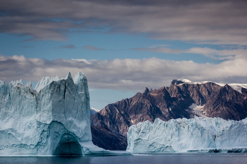 The Arctic Ocean is covered by ice throughout the year. 