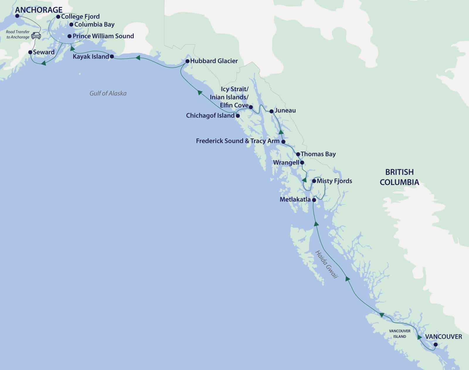 Alaska Odyssey map