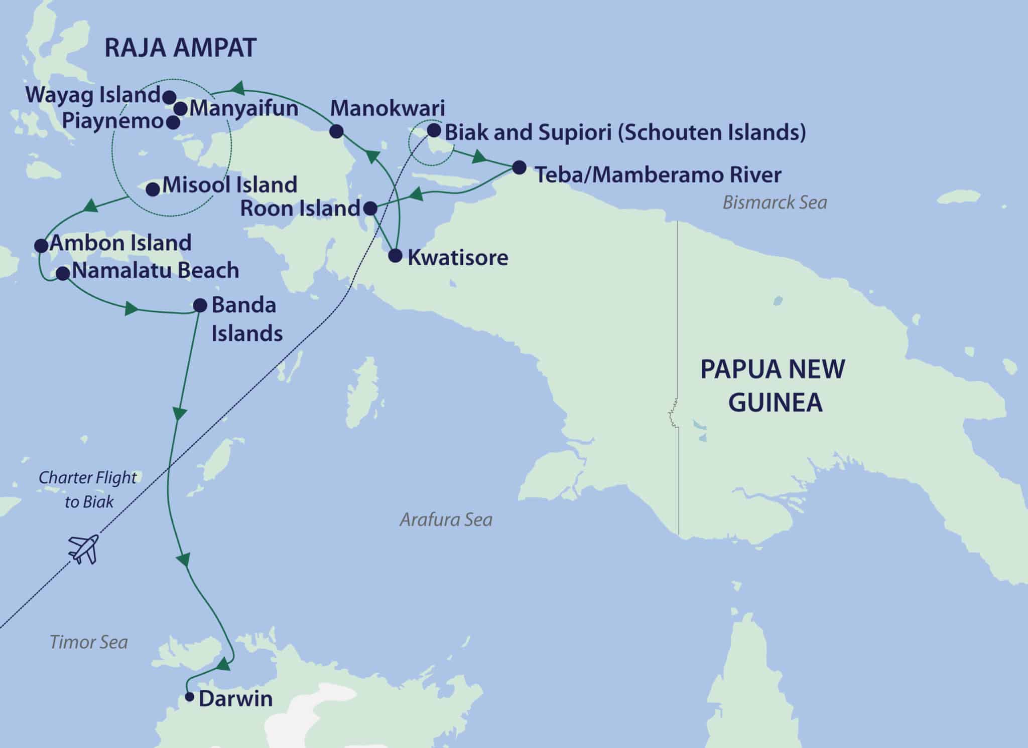 Raja Ampat and West Papua Islands map