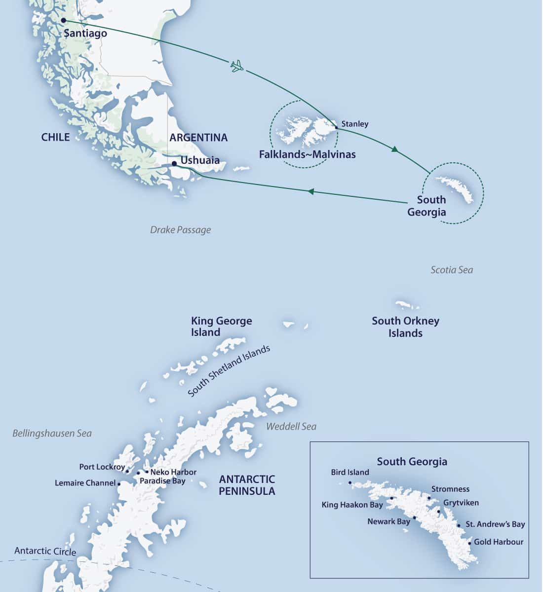 Subantarctic Safari map