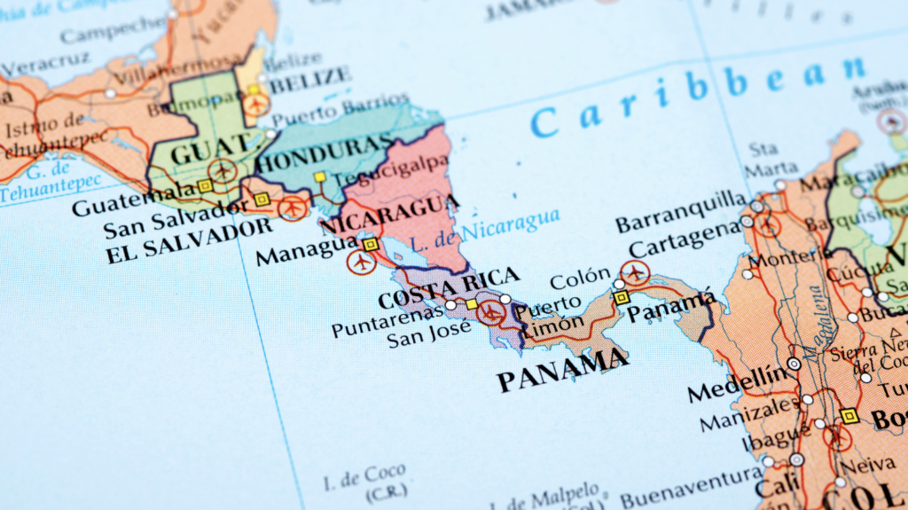 Costa Rica Panama Map