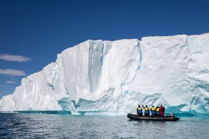 Zodiac cruising in Weddell Sea, Antarctica; Michael Baynes