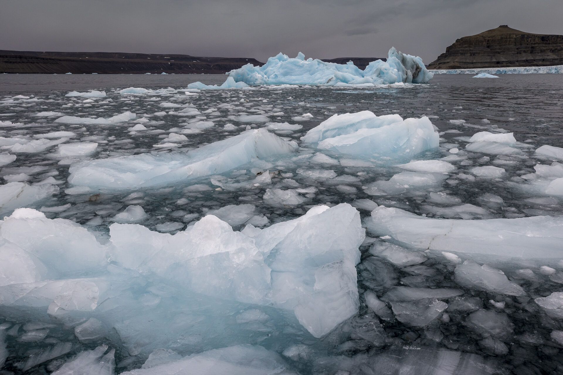 Sea ice and glaciers in Croker Bay, Canada